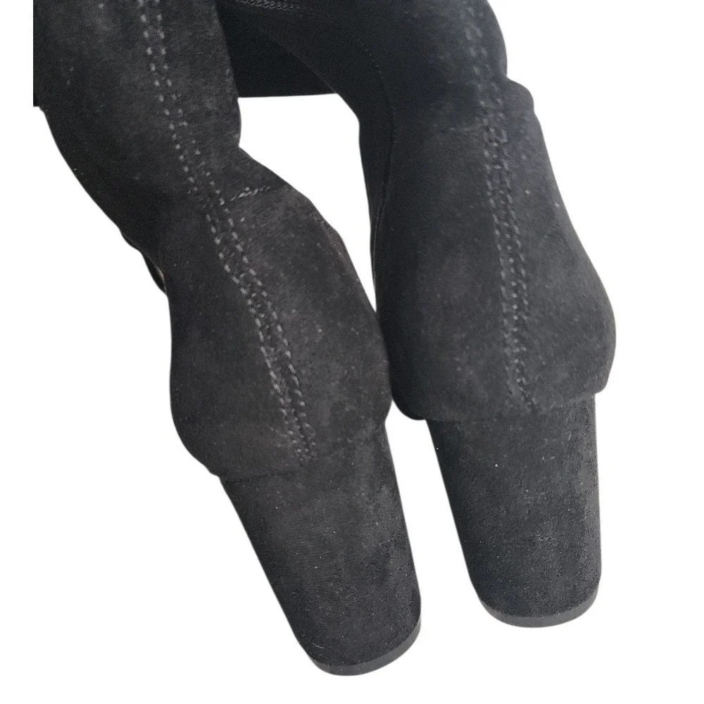 Vepose Over The Knee Boots Women Size 6 Black Thigh High Block Heel Chic Trendy